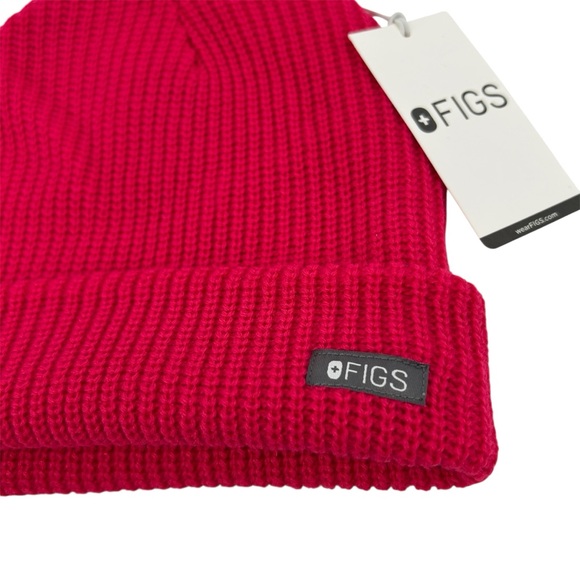 NWT Figs Hot Pink U Beanie Hat - Picture 2 of 7